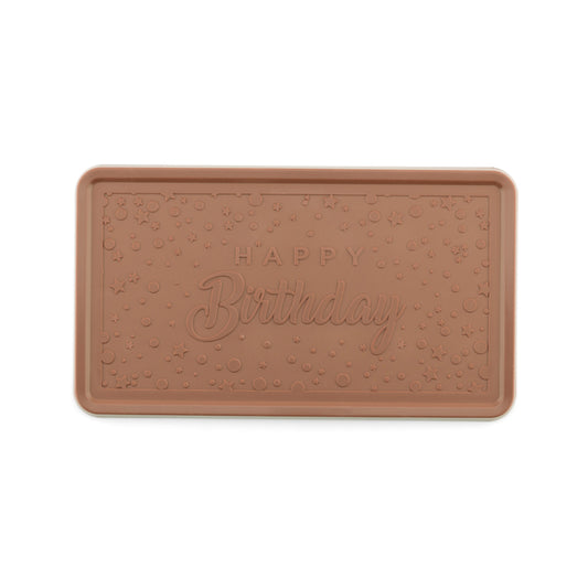 Engraved Premium Chocolate Happy Birthday (Stars & Dots) w/ Personalized Message 2lb Indulgent Bar