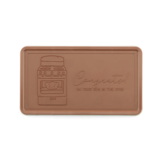 Engraved Premium Chocolate Bun In The Oven w/ Personalized Message 2lb Indulgent Bar