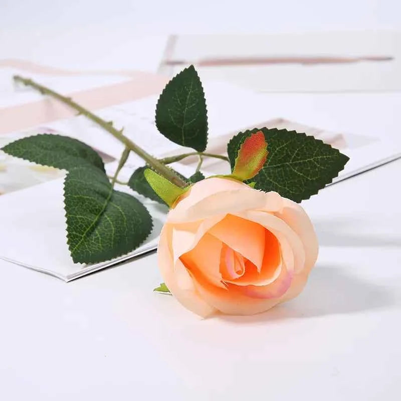 50cm Red Rose Silk Artificial roses White Flowers Bud Fake Flowers for Home Valentine's Day gift Wedding Decoration indoor Decor