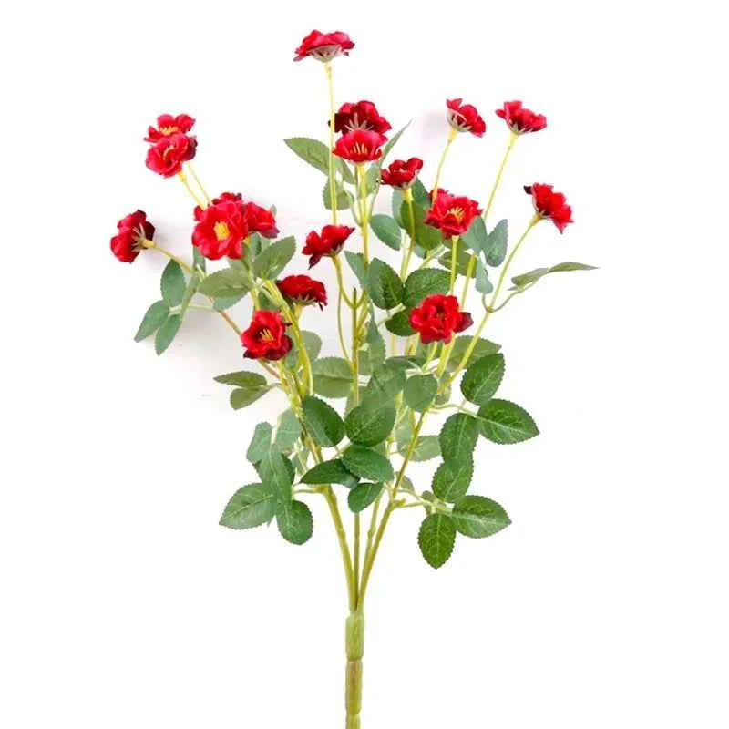 Artificial Silk Rose for Garden Decoration, Fake Bouquet, 15 Heads, Artificial Flowers, Christmas, Wedding, Home, Outdoor, 3Pcs