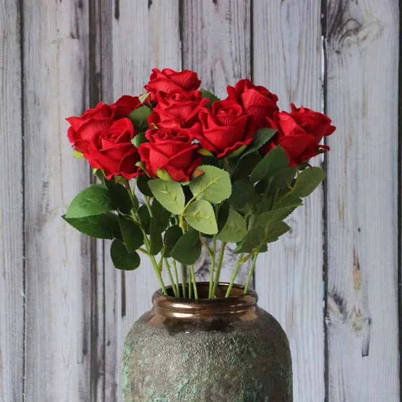 3/5/10/20pcs Roses Artificial Flowers Rose Flower Branch Artificial Red Roses Realistic Fake Rose for Wedding Home Decor