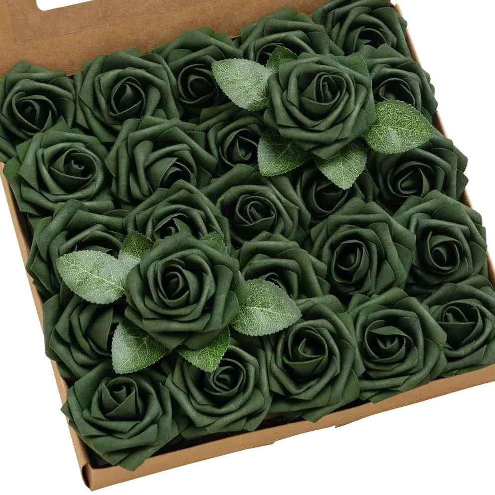 10/25/50Pcs Artificial Rose Flowers Foam Fake Faux Flowers Roses for DIY Wedding Bouquets Party Home Decor Garden Decoration