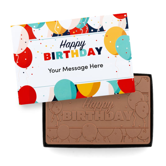 Engraved Premium Chocolate Bars (6pk) Birthday Balloons w/ Personalized Message Petite 4×6