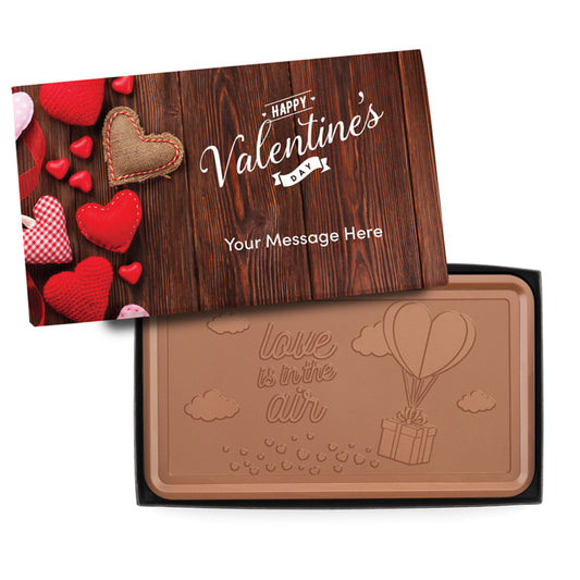 Engraved Premium Chocolate Love Is In The Air (Happy Valentine’s Day) w/ Personalized Message 1lb Grand Bar