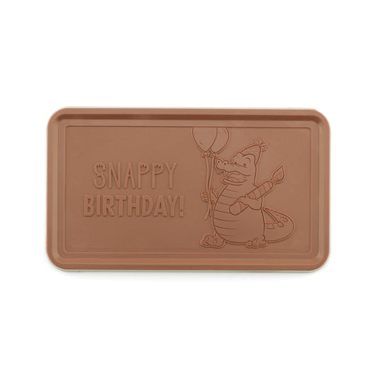 Engraved Premium Chocolate Snappy Birthday Dragon w/ Personalized Message 1lb Grand Bar
