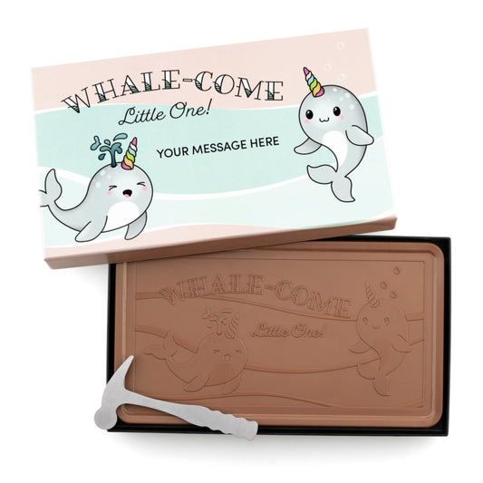 Engraved Premium Chocolate Whale w/ Personalized Message 2lb Indulgent Bar
