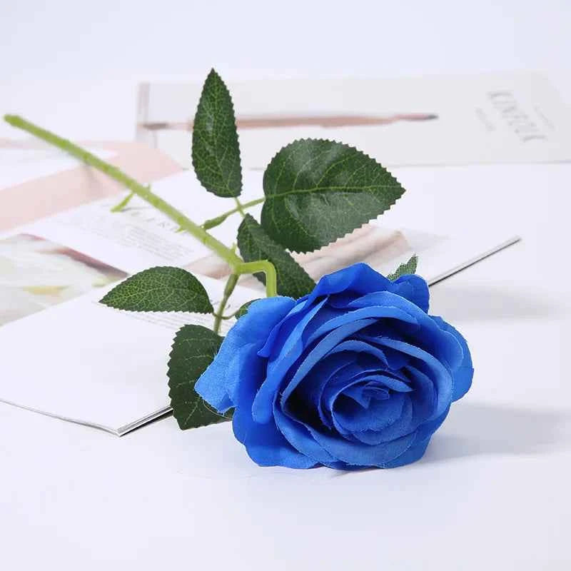 50cm Red Rose Silk Artificial roses White Flowers Bud Fake Flowers for Home Valentine's Day gift Wedding Decoration indoor Decor