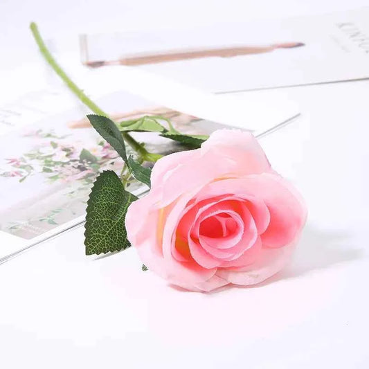 10pcs 52CM Long Artificial Flowers Red Fake Rose Flowers Home Decor for Bridal Wedding Bouquet Birthday Flowers Party Garden