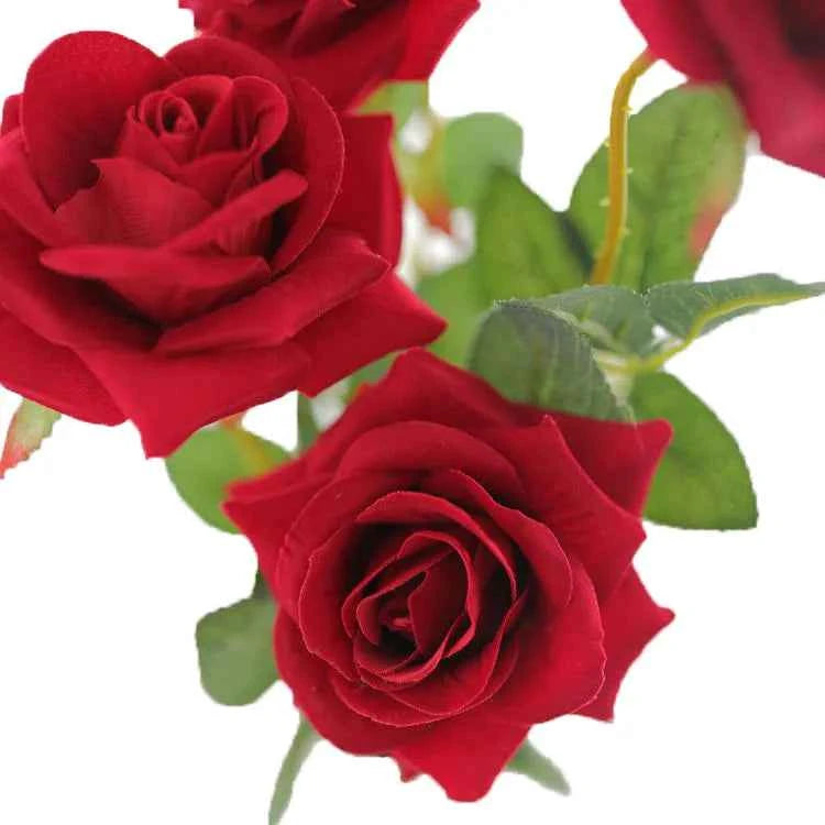 10pcs 52CM Long Artificial Flowers Red Fake Rose Flowers Home Decor for Bridal Wedding Bouquet Birthday Flowers Party Garden