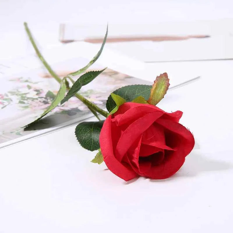 50cm Red Rose Silk Artificial roses White Flowers Bud Fake Flowers for Home Valentine's Day gift Wedding Decoration indoor Decor