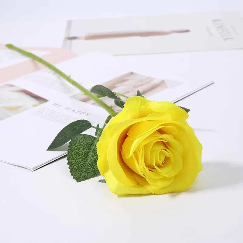 10pcs 52CM Long Artificial Flowers Red Fake Rose Flowers Home Decor for Bridal Wedding Bouquet Birthday Flowers Party Garden