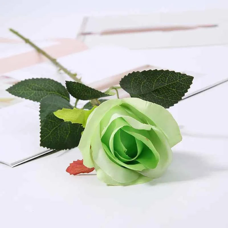 50cm Red Rose Silk Artificial roses White Flowers Bud Fake Flowers for Home Valentine's Day gift Wedding Decoration indoor Decor