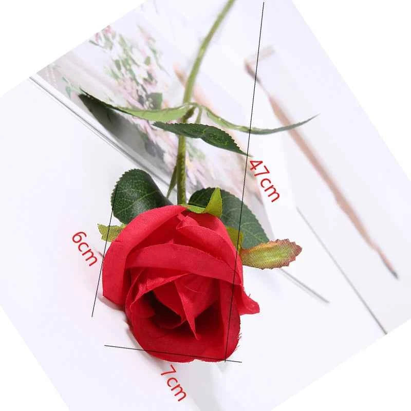 10pcs 52CM Long Artificial Flowers Red Fake Rose Flowers Home Decor for Bridal Wedding Bouquet Birthday Flowers Party Garden