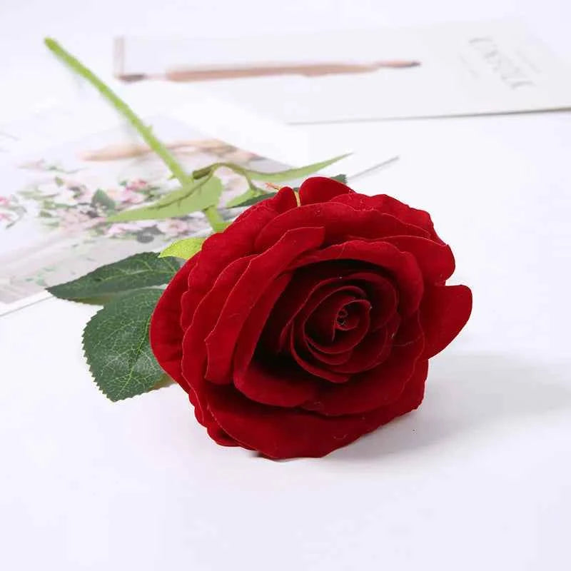 50cm Red Rose Silk Artificial roses White Flowers Bud Fake Flowers for Home Valentine's Day gift Wedding Decoration indoor Decor