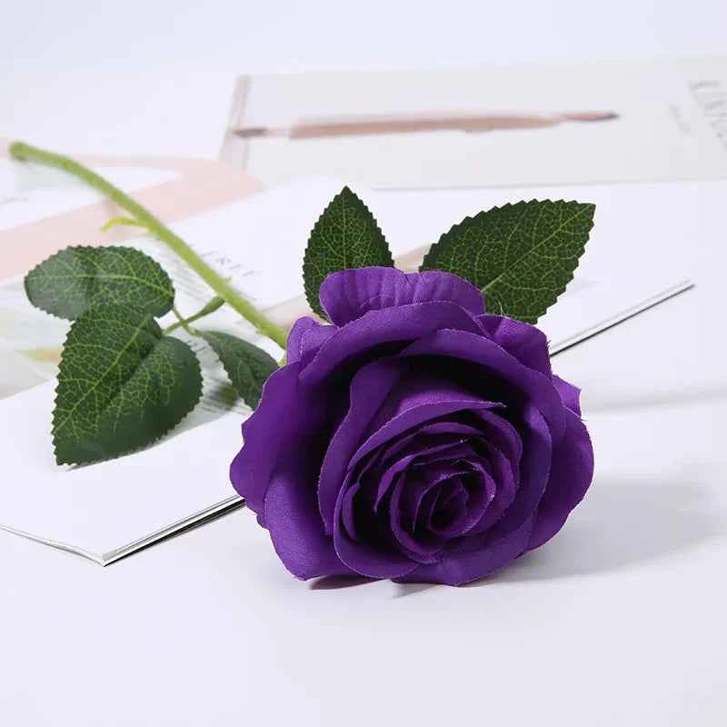 10pcs 52CM Long Artificial Flowers Red Fake Rose Flowers Home Decor for Bridal Wedding Bouquet Birthday Flowers Party Garden