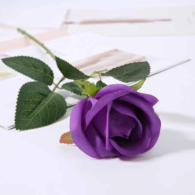 10pcs 52CM Long Artificial Flowers Red Fake Rose Flowers Home Decor for Bridal Wedding Bouquet Birthday Flowers Party Garden