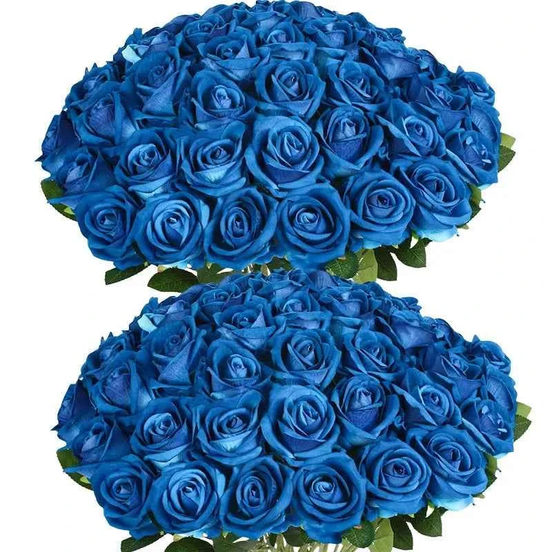 50PCS Fake Roses Artificial Roses Flowers Bulk Silk Rose for Valentine's Day Wedding Anniversary Bridal Bouquet DIY Home Decor
