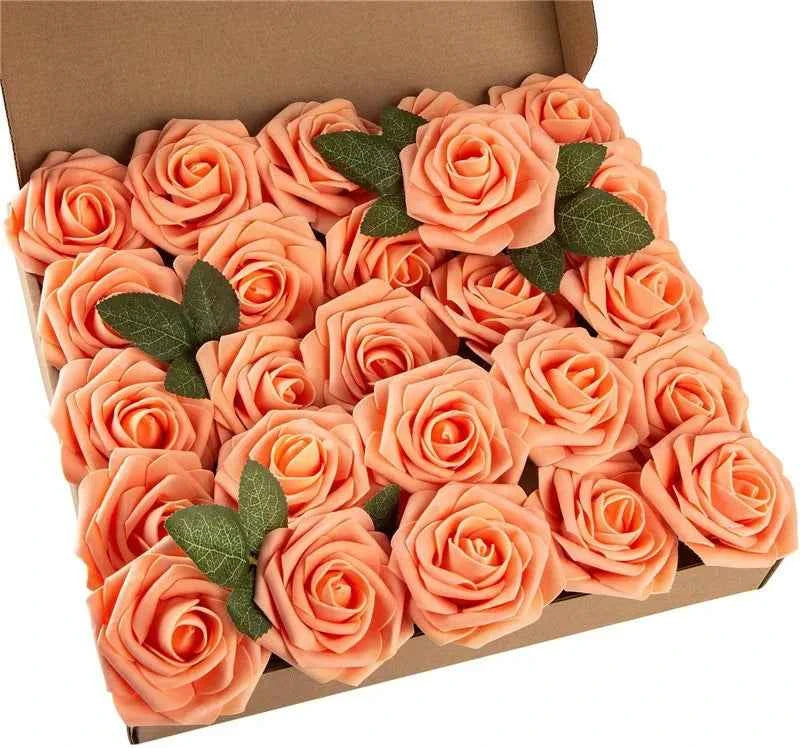 10/25/50Pcs Artificial Rose Flowers Foam Fake Faux Flowers Roses for DIY Wedding Bouquets Party Home Decor Garden Decoration