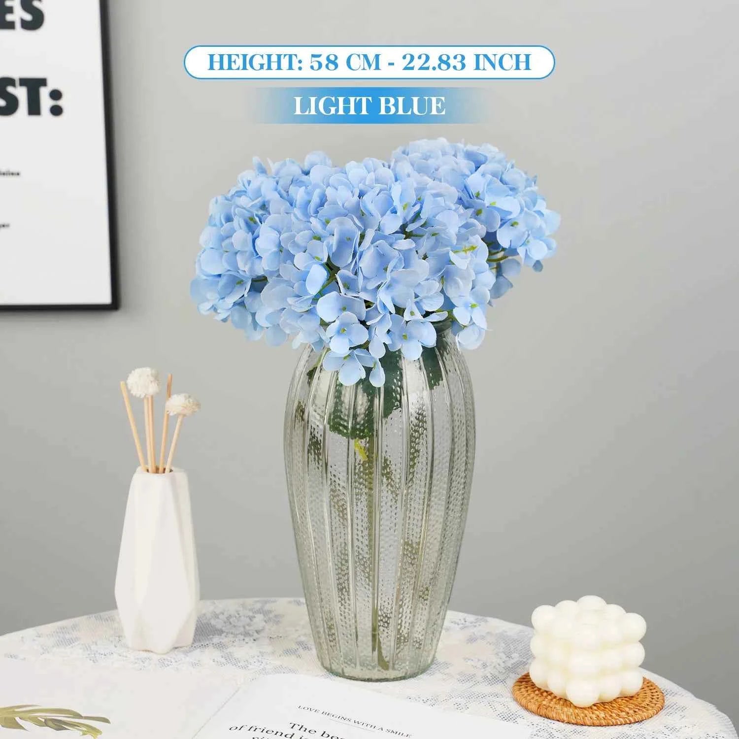 1 bouquet Artificial Silk Peony Hydrangea Flower Home Wedding Party Birthday New Year Valentines Day Floral Decor