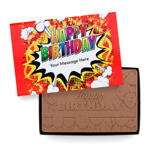 Engraved Premium Chocolate Bars (6pk) Birthday Balloons w/ Personalized Message Petite 4×6